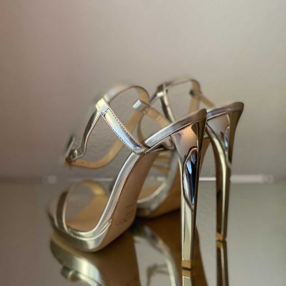 New Jimmy Choo Claudette 120 silver 37 $975 - Picture 3 of 9